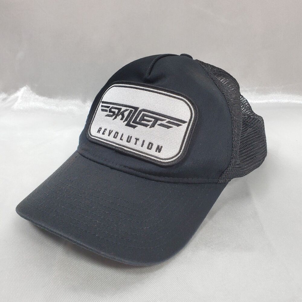 Skillet Revolution Trucker Hat Black Mesh Snapback Cap Patch Logo - Picture 1 of 5